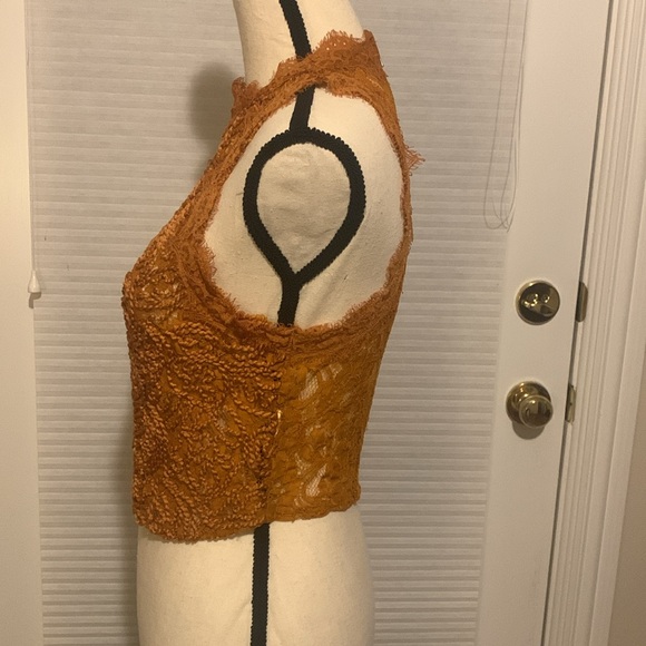 Zara burnt orange lace sleeveless top - Picture 2 of 5